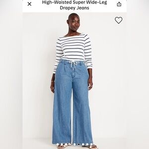 NWT Old Navy High-Rise, Wide-Leg, Drapey Jean